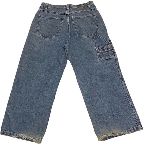 Vintage Y2K Bullhead 31x28 Baggy Loose Fit Wide Leg Faded Stonewash Denim Jeans - Picture 2 of 16